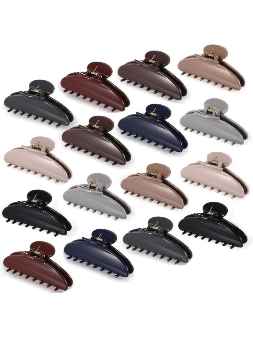 16 Pcs Solid Color Hair Claw Clips Set for Women - 4.33 Inch Bulk Hair